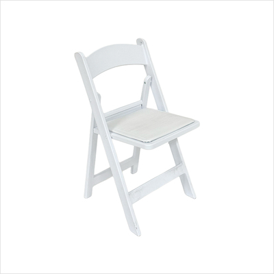 Klappstuhl outdoor weiss mit Polster weiss_oblique